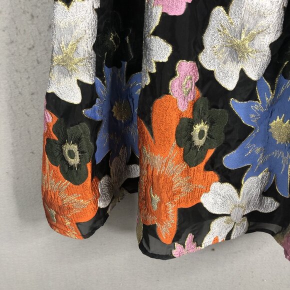 Jessakae Dress Womens Small Floral Jacquard Metallic Modern 3D Artsy NEW - Picture 15 of 16